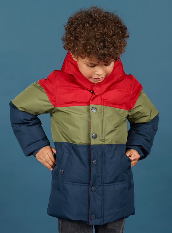 Hooded color block jacket child boy MOGRODOU1 / 21W90251D3E505