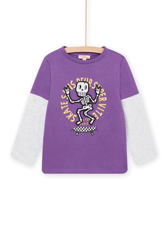 Purple skeleton long sleeve t-shirt POKATEE1 / 22W902L1TML708