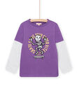 Purple skeleton long sleeve t-shirt POKATEE1 / 22W902L1TML708