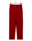 Baby girl red corduroy paperbag pants MAFUNPANT2 / 21W901M1PANF504