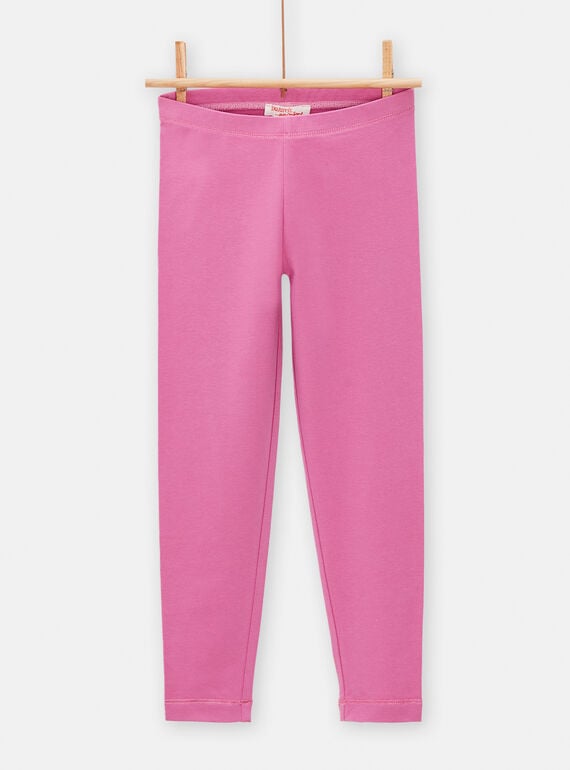 Girls' pink leggings TYAJOSLEG3 / 24SI0181CAL310