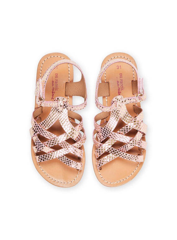 Pink leather sandals RASANDECAIL / 23KK3569D0E030