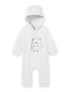 Mixed birth grey hooded jumpsuit with hedgehog design MOU1COM1 / 21WF0541CBLJ920