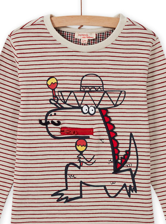 Long sleeve striped t-shirt child boy MOFUNTEE4 / 21W902M1TML810