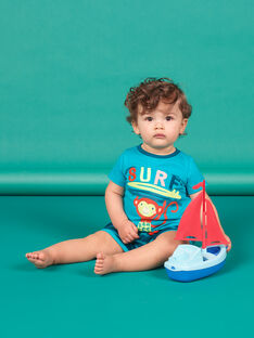 Baby boy blue and turquoise beach outfit LUPLAENS2 / 21SG10T1ENS202