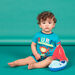 Baby boy blue and turquoise beach outfit