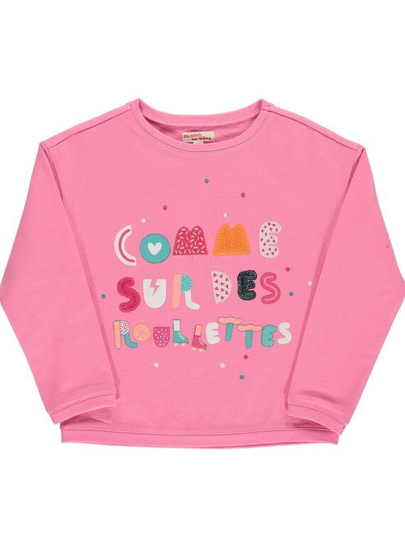 Girls' fleece sweatshirt CAHOSWE / 18S901E1SWED309