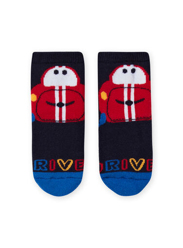 Baby boy navy blue socks with car design LYUHACHOB2 / 21SI10X2SOQ713