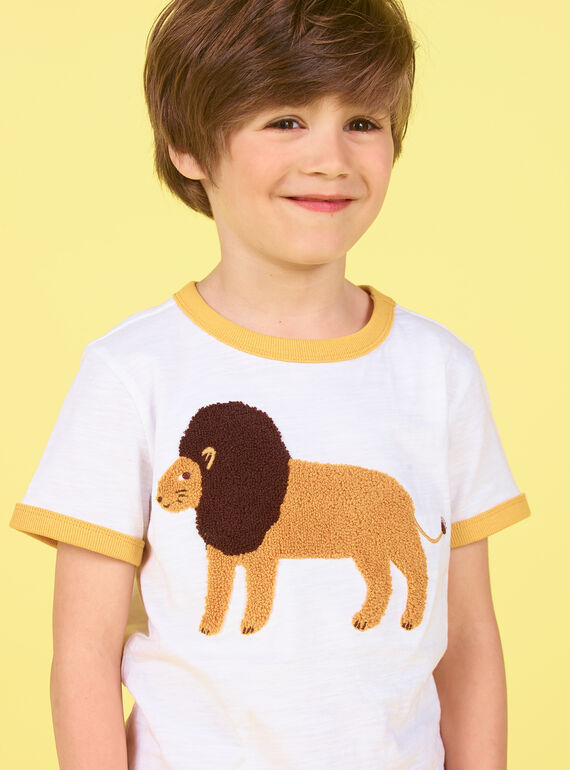 White and orange T-shirt - Child boy LOJAUTI / 21S902O1TMC000