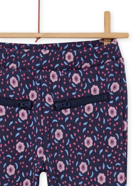 Child girl blue floral print pants MAPLAPANT1 / 21W901O1PANC202