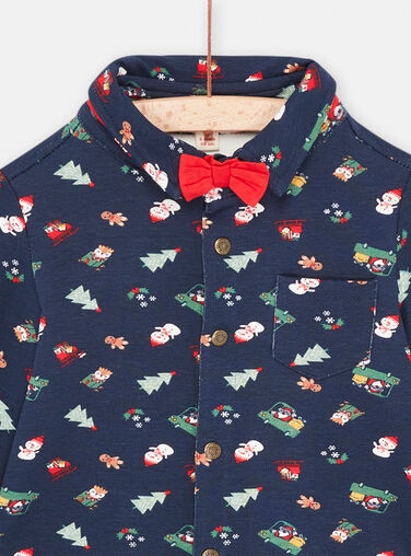 Baby Boy Midnight Blue Holiday Dress Shirt SUWAYCHEM / 23WG10S1CHM705