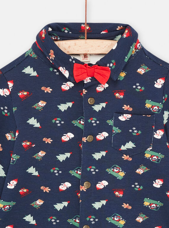 Baby Boy Midnight Blue Holiday Dress Shirt SUWAYCHEM / 23WG10S1CHM705