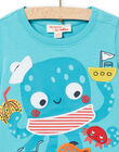 baby boy Caribbean blue short sleeve t-shirt NUFICTI3 / 22SG10U2TMCC242