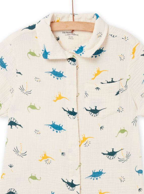 Child boy's dark ecru pajamas NEGOPYCGAZ / 22SH12HBPYJ003