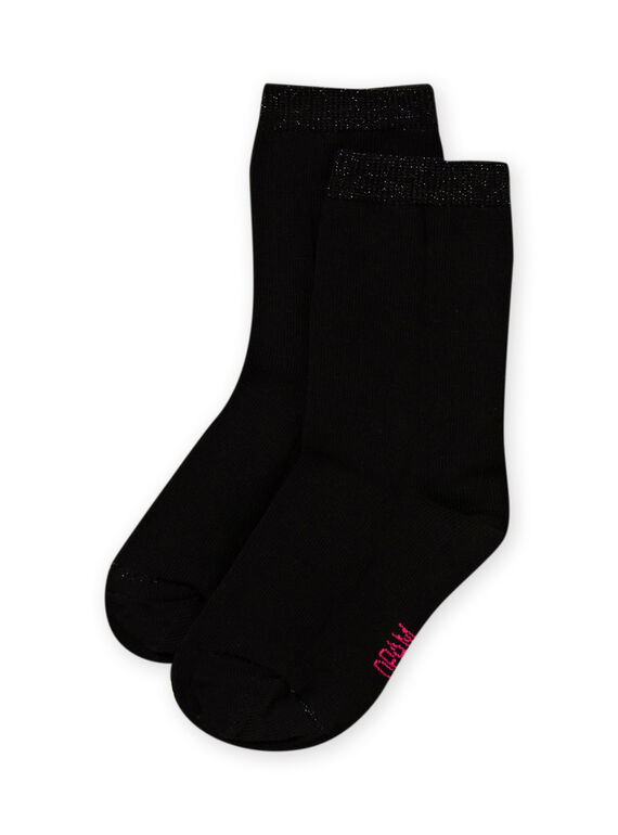 Girl black half-high socks MYAESCHO4 / 21WI01E1SOQ090
