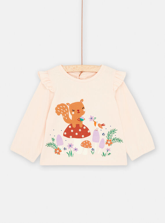 Baby Girl Marshmallow Animal Nature T-Shirt SIKHOTEE / 23WG09Q1TML318