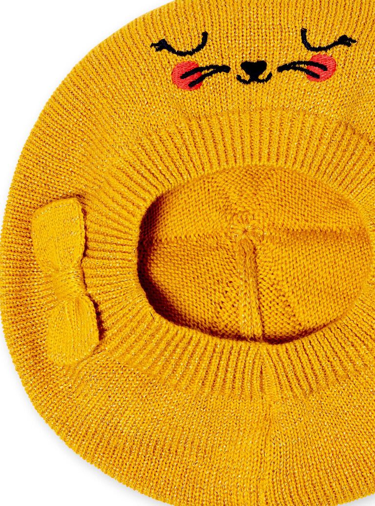 Yellow beret in fine mesh baby girl LYINAUBON / 21SI09L1BON106