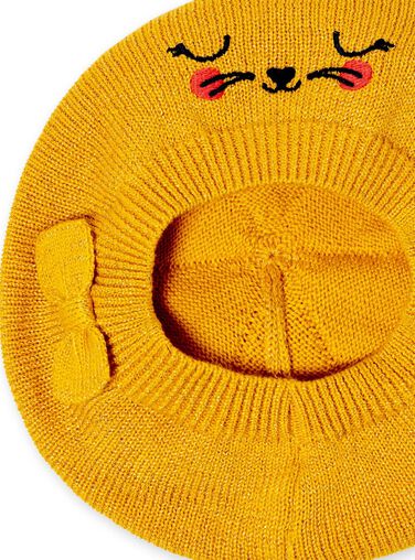 Yellow beret in fine mesh baby girl LYINAUBON / 21SI09L1BON106