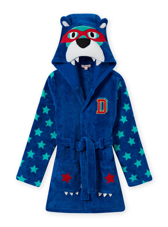 Blue robe with bear pattern for boy MEGOROBOURS / 21WH1281RDC702