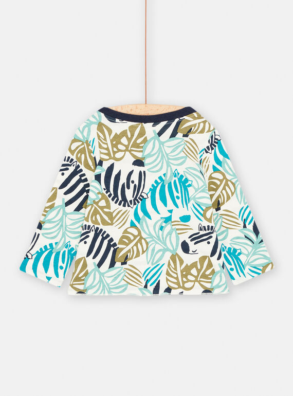 Baby boy reversible blue and white T-shirt SUDUTEE2 / 23WG10P2TMLA016