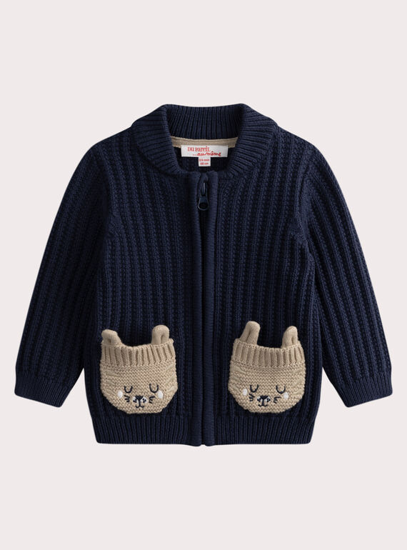 Dark green KIDS CARDIGAN WUMAGIL / 25SG1062GIL622
