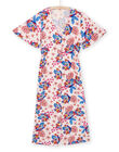 Powder pink long dress with exotic print RAMUMROB1 / 23S993G2ROBD327