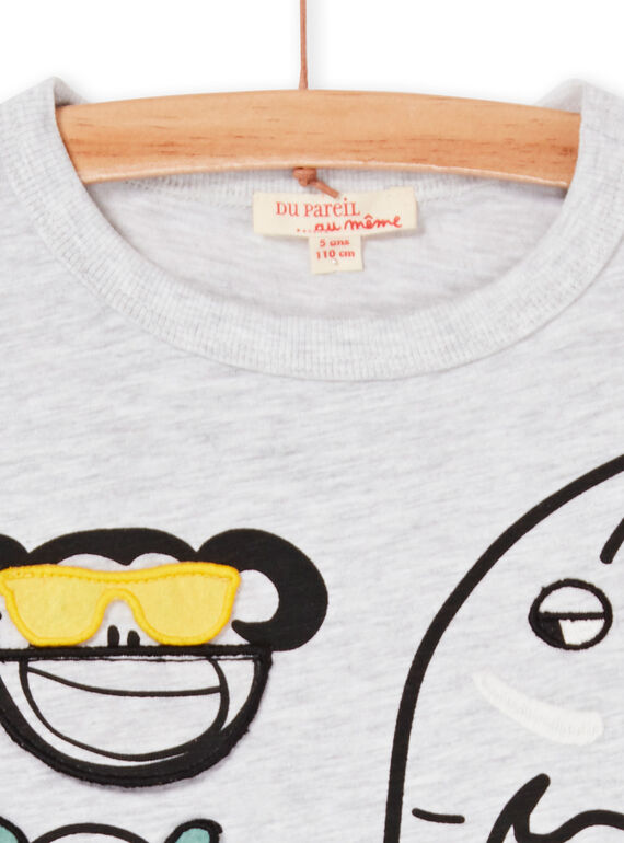 Grey and black t-shirt for boys LOVITI6 / 21S902U2TMC943