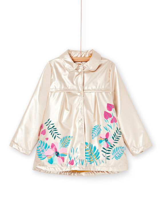 Golden raincoat with floral print LANAUIMPER / 21S901R2IMPK008