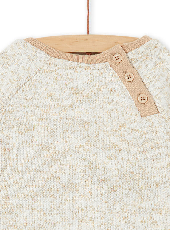 Baby boy beige heathered sweatshirt LUNOSWE / 21SG10L1SWEA010
