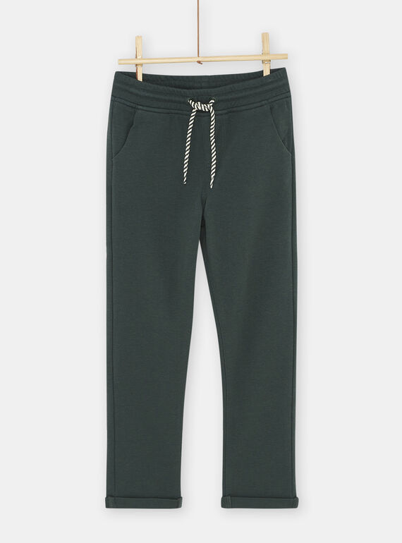 Boy's dark green casual pants SOKYOJOG1 / 23W902I1JGBG618