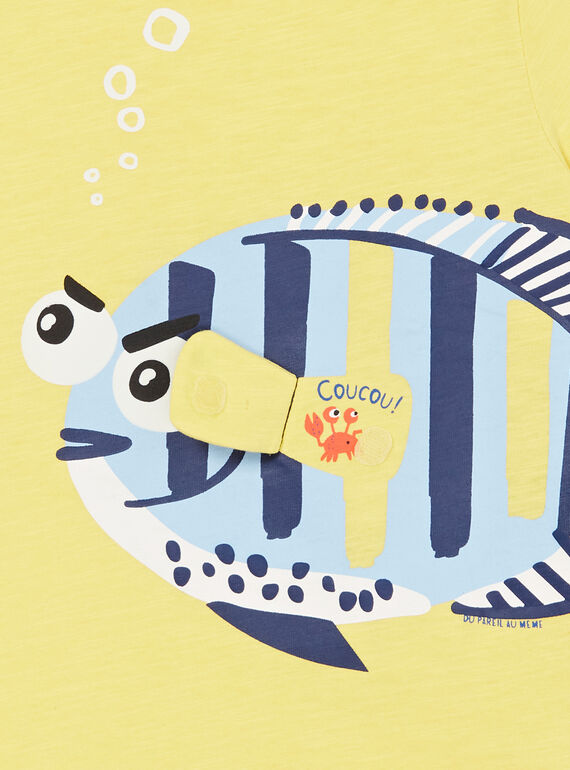 Yellow t-shirt with 3D animation - Child Boy LONAUTI2 / 21S902P3TMCB102