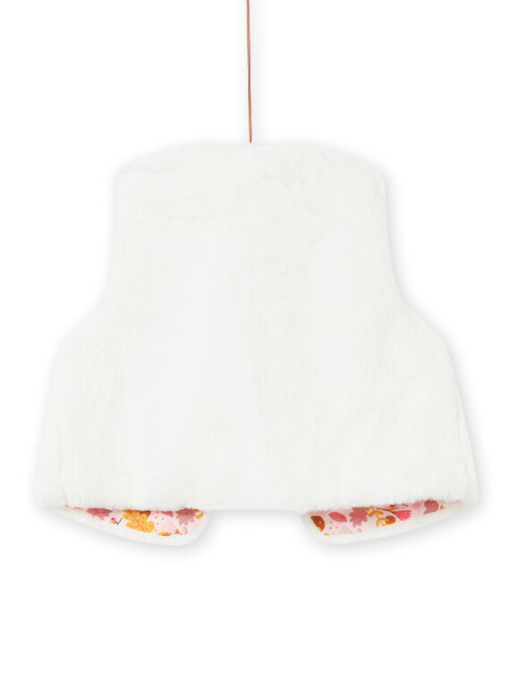 Off white faux fur vest baby girl MISAUCAR1 / 21WG09P1CAR001