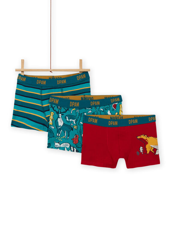 Set of 3 assorted boxers with dinosaur design for boys MEGOBOXCANA / 21WH12C1BOX714