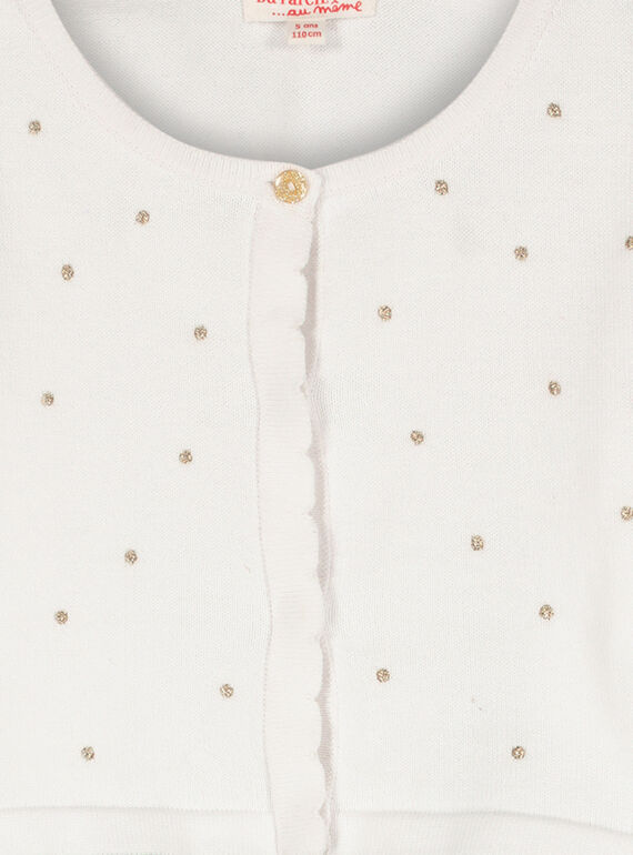 Girls' polka dot bolero cardigan FAPOCAR1 / 19S901C1CAR000