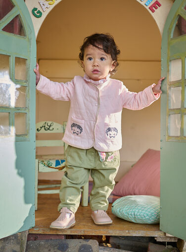 Baby Girl Hedgehog Pink Cardigan SIVERCAR1 / 23WG09J2CARD310