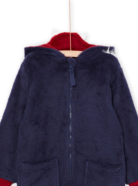 Hooded velvet pyjamas with wolf animation PEGOSURLOU / 22WH1231D4F705