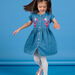 Short sleeve jean dress with parrot animation