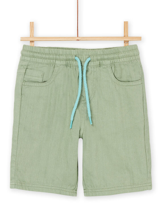 Green shorts with elastic waist ROEXOBER3 / 23S902V2BER633