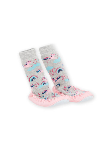 Slippers socks with unicorns and rainbow print Slippers socks with unicorns and rainbow print PACHO7CORN / 22XK3542D08943