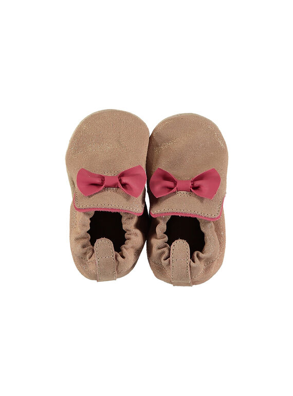 Baby girl's leather slippers. FNFBOW / 19SK3739D3S301