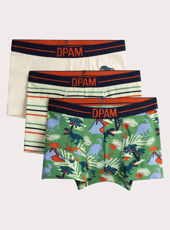 Set of 3 dinosaur print underpants for boys VEGOBOXDIN / 24WH1284BOX602
