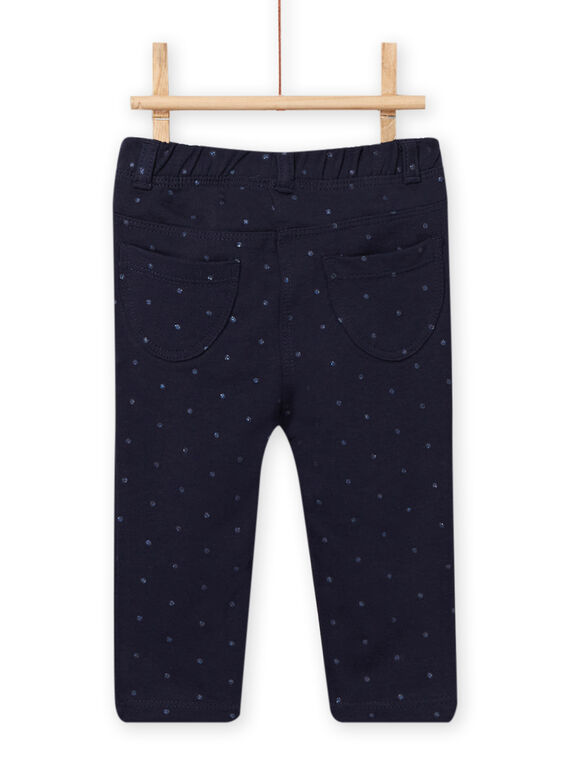 Baby Girl Navy Pants with Dots and Heart Pockets NIJOPAN3 / 22SG0962PAN070
