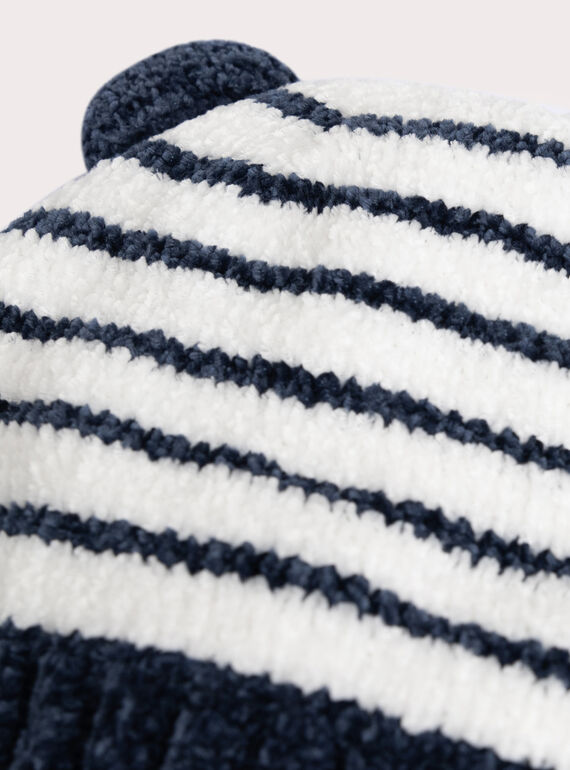Navy striped hat for baby boy  VYUGROBON3 / 24WI10M1BON001
