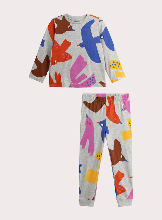 Mixed bird pattern pajamas for children  VEGOPYJMIX2 / 24WH1261PYJJ922