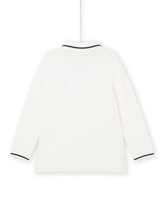 White polo shirt with embroidered wolf's head motif POJOPOL2 / 22W902D6POL001