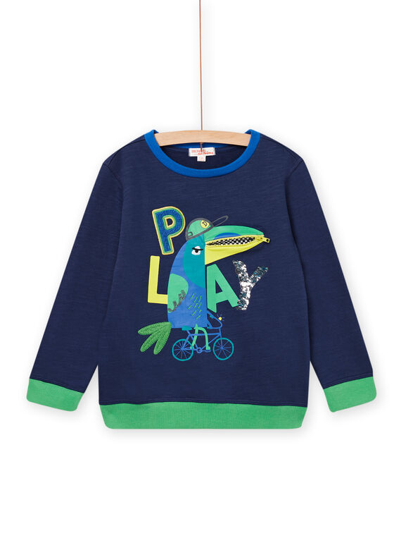 Reversible sequin sweatshirt child boy NOGASWE / 22S902O1SWE705