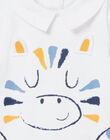baby boy white bodysuit with zebra collar NUSOBOD / 22SG10Q1BOD000