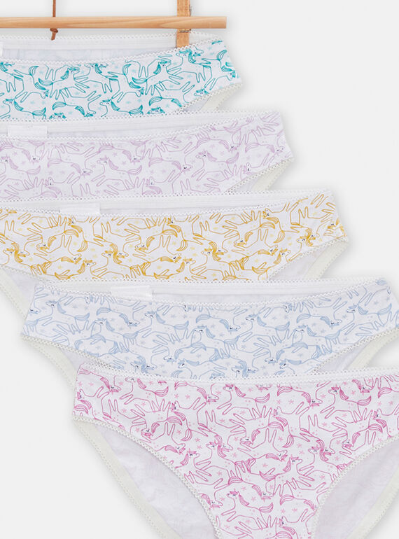 5 multicolored unicorn print panties for girls TEFALOTSEM / 24SH1161D5L000
