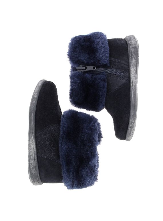 Baby girls' leather boots DBFBOOTCOL / 18WK37T1D0D070