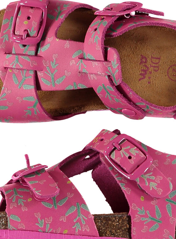 Baby girls' smart leather sandals FBFNUPRINT / 19SK37D4D0E304